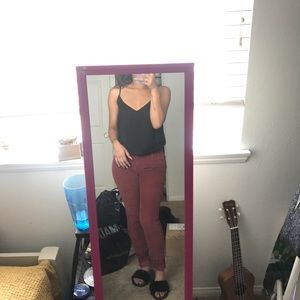 Levi's burgundy corduroy skinny jeans